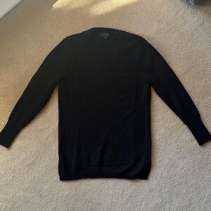 J. Crew 100% cashmere black sweater 3/4 sleeves XS EUC